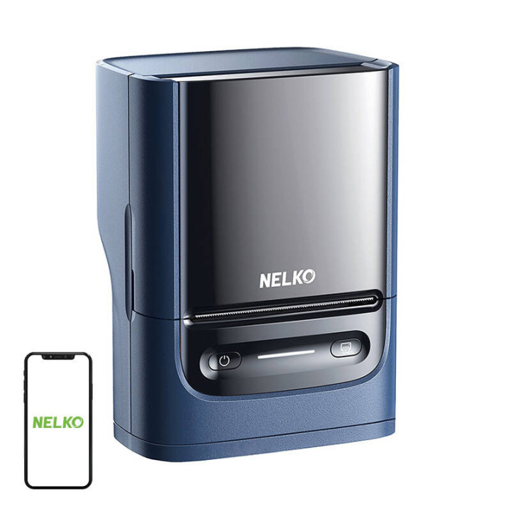 Nelko PM220 terminių etikečių spausdintuvas (mėlynas)