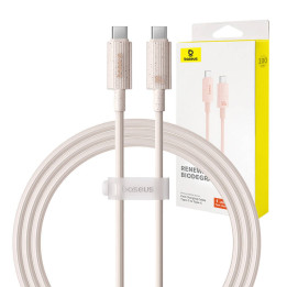 Pikalatauskaapeli Baseus USB-C - USB-C Habitat Series 1m 100W (vaaleanpunainen)