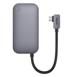 Hub 6in1 Baseus PadJoy Series USB-C į USB 3.0 + HDMI + USB-C PD + lizdas 3,5 mm + SD/TF (pilka)