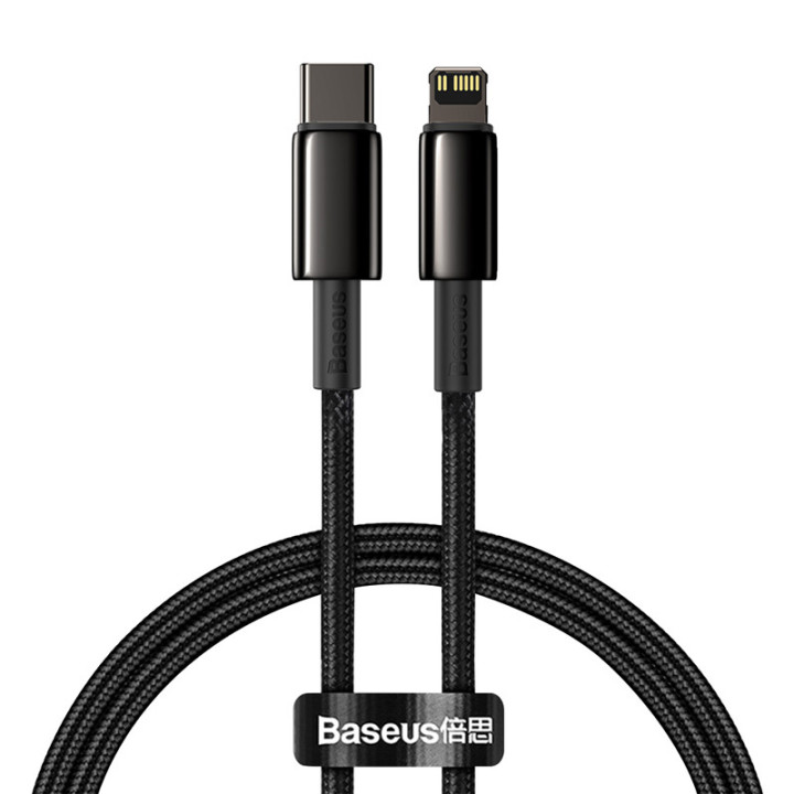 Кабель Baseus Tungsten Gold Type-C — iP PD 20 Вт, 1 м (черный)