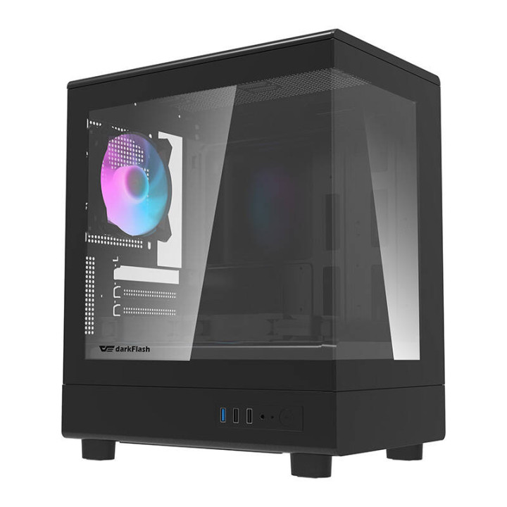 Darkflash DB330M datora korpuss + 3 aRGB ventilatori (melns)