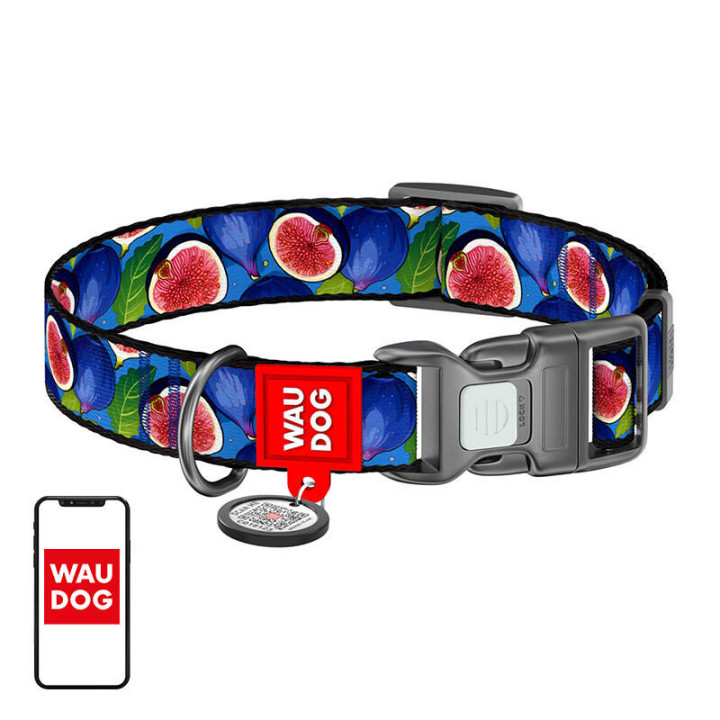 Waudog "Fig" nailonist koera kaelarihm QR koodiga, suurus XL