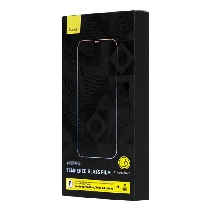 Закаленное стекло Baseus с защитой от синего света толщиной 0,4 мм для iPhone 14 Plus/13 Pro Max