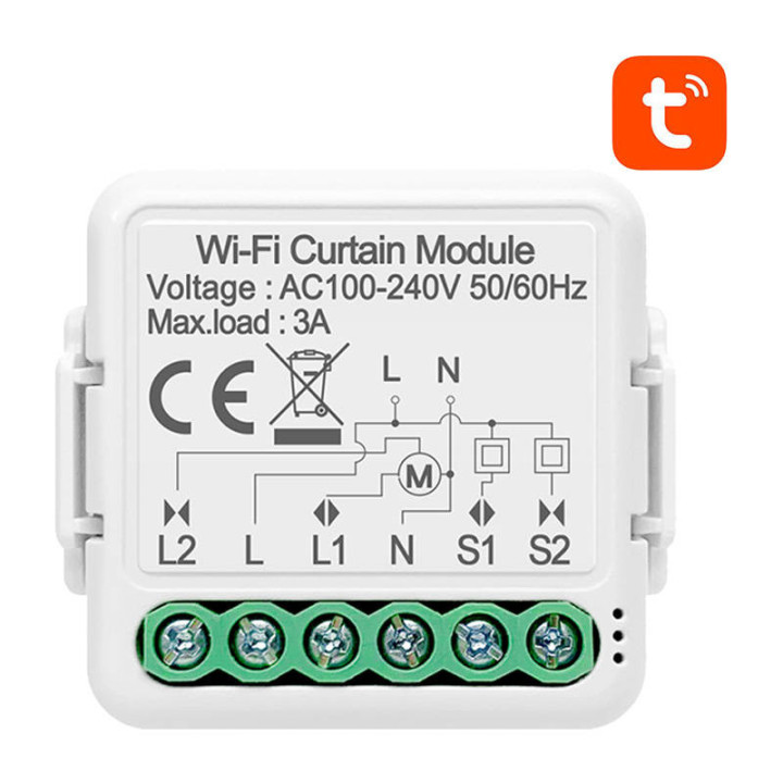 Viedais aizkaru slēdža modulis WiFi Avatto N-CSM01-1 TUYA
