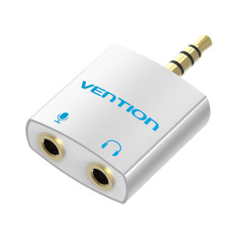 Adapteri audio 4-napainen 3,5 mm uros ja 2 x 3,5 mm naaras Vention BDBW0 hopea