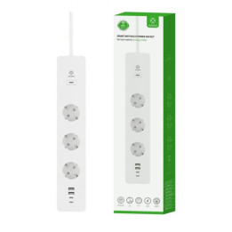 WOOX R6132 Intelligent Smart WiFi juosta, 3 kintamosios srovės lizdai, 2 USB 2.0 prievadai, 2 USB-C prievadai