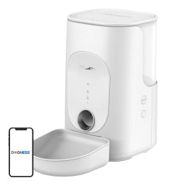 Dogness F16 WiFi 5G 4L viedais pārtikas dozators ar plastmasas bļodu (balts)