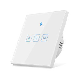 Woolley 3-osainen älykäs WiFi eWeLink seinäkosketuskytkin, jossa on sisäänrakennettu tutkan liiketunnistin (valkoinen)