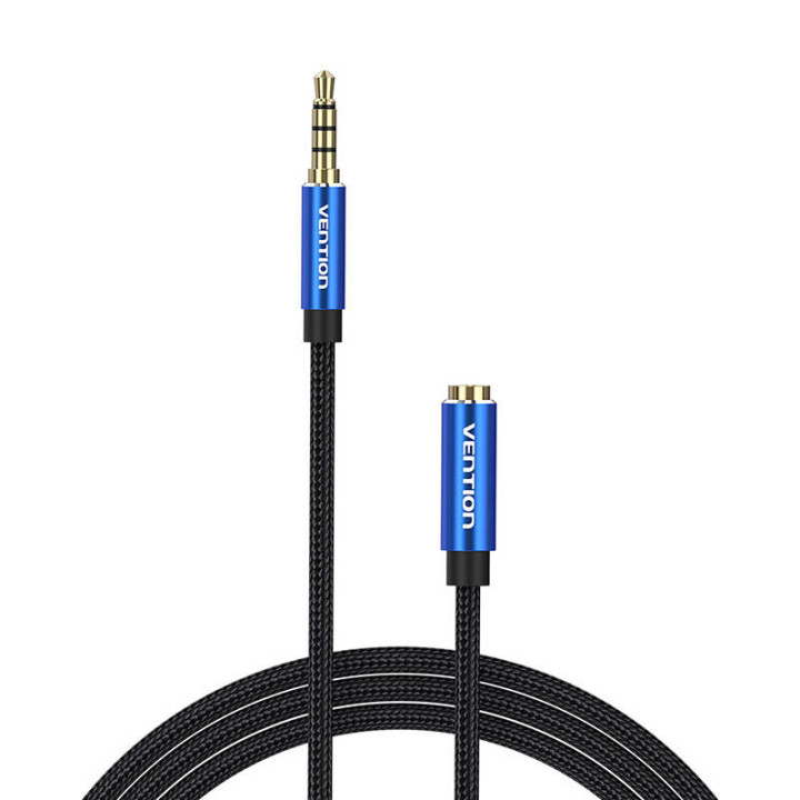 Kabeļa audio TRRS 3,5 mm vīrišķais līdz 3,5 mm sieviešu ventilācijas atvere BHCLI 3 m zils