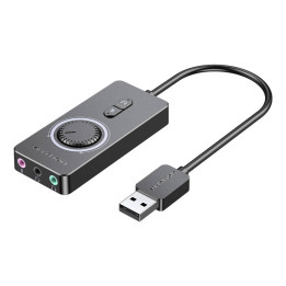 Išorinė USB 2.0 garso plokštė Vention CDRBF 1m (juoda)