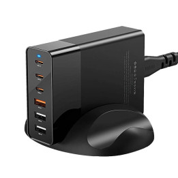 Seinälaturi Blitzwolf BW-S25, 75W, 3x USB + 3x USB-C (musta)