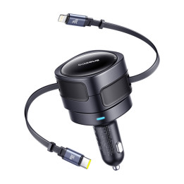 Baseus Enjoyment Max 60W ze zwijanymi kablami USB-C i Lightning - czarna