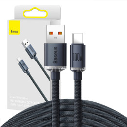Baseus Crystal Shine kabelis no USB uz USB-C, 100 W, 2 m (melns)