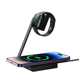 2in1 magnetiline juhtmeta laadija Joyroom JR-WQN05 15W (must)