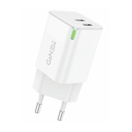Sienas lādētājs Foneng GaN 35W 2x USB-C 2.4A (balts)