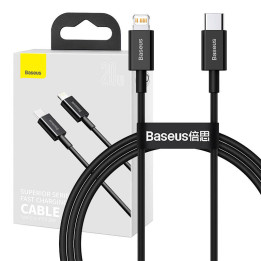 Baseus Lightning – USB-C Superior Series, 20W, PD, 1m (Czarny)