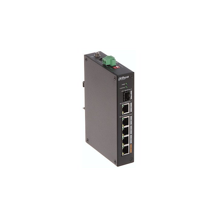 PoE коммутатор DAHUA PFS3106-4ET-60-V2 промышленный, 4 порта PoE + 2 SFP