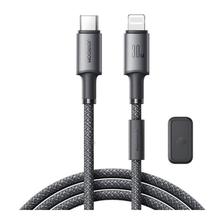Joyroom 30 W USB-C Lightning laidas, 1,2 m pilkas