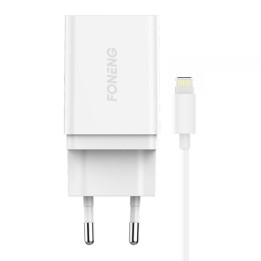 Ātrais lādētājs Foneng K300 18W 1x USB 3A + USB Lightning kabelis