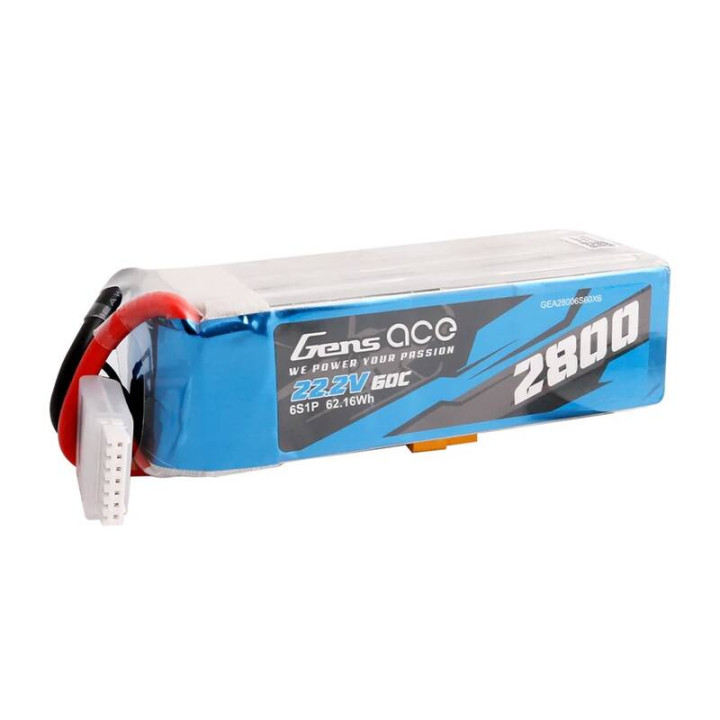 Аккумулятор Lipo Gens ace 2800 мАч 22,2 В 60C 6S1P с разъемом XT60