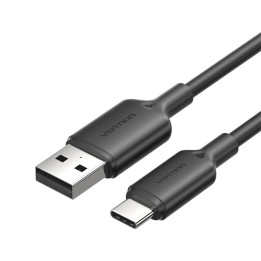 USB 2.0 A–USB-C 3A kabelis Vention CTQBF 1M (melns)
