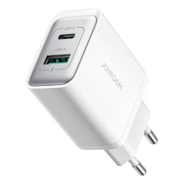 Зарядное устройство Joyroom TCF15 с двумя портами (A+C), 30 Вт (белое)