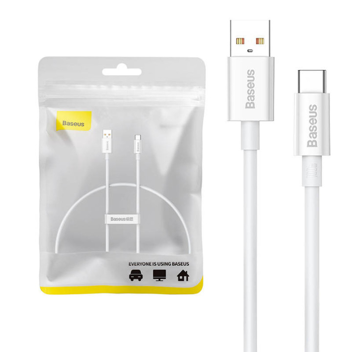 USB laidas per USB-C Baseus Superior 100 W 0,25 m (baltas)