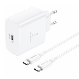 Foneng EU62 USB-C 45 W tīkla lādētājs + USB-C kabelis (balts)