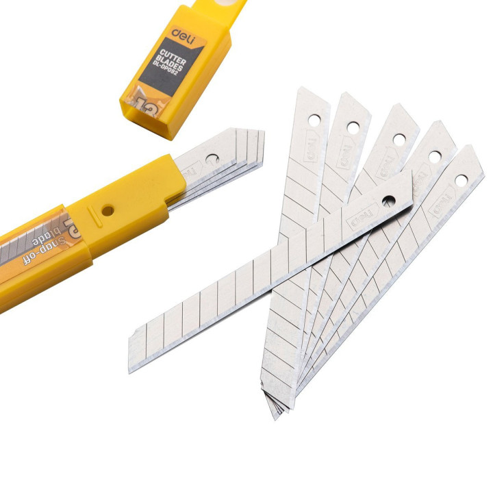 Нож 9мм 10шт головка лезвия Deli Tools EDL-DP092 (серебристый)