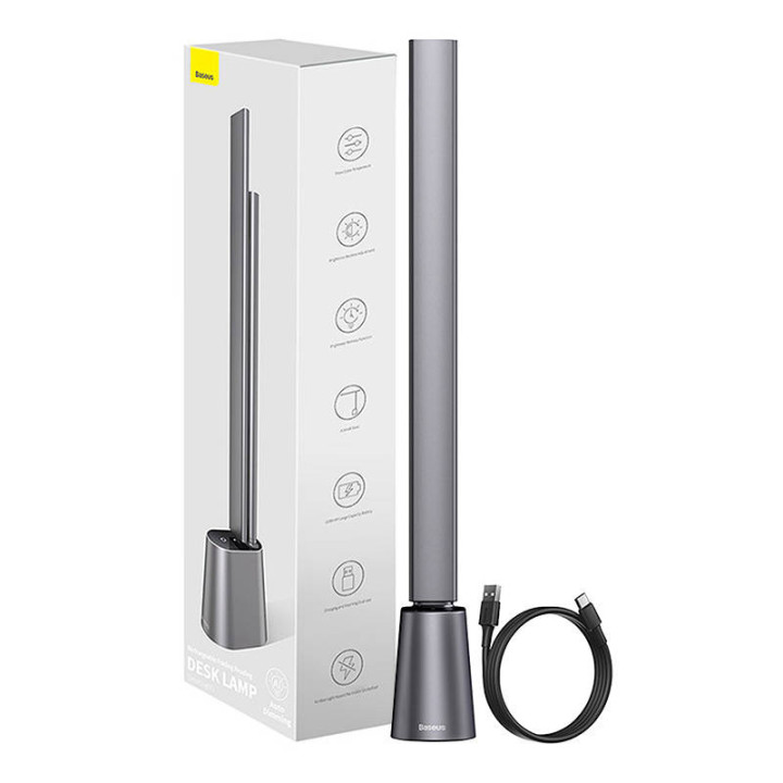 Uzlādējama Baseus Smart Eye saliekamā galda lampa (pelēka)