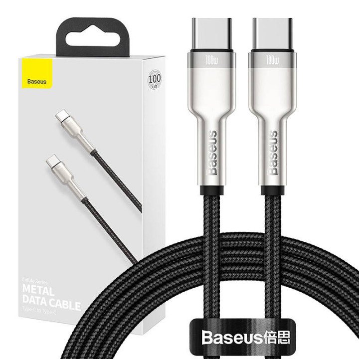 Kabelis no USB-C uz USB-C Baseus Cafule, 100 W, 1 m (melns)