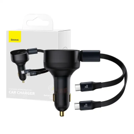 Автомобильное зарядное устройство Baseus Enjoyment с кабелем USB-C, 33 Вт (черное)