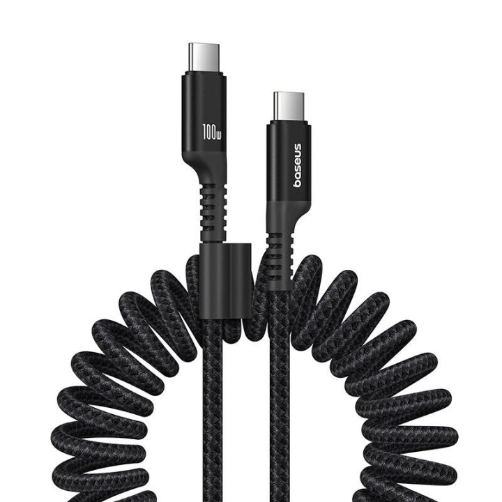 Baseus USB-C – USB-C Fish-Eye 100 W, 1 m (Czarny)