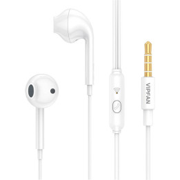 Laidinės ausinės VFAN M15, 3,5 mm lizdas, 1 m (balta)