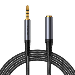 Joyroom SY-A09 AUX pagarinātāja kabelis no 3,5 mm mini ligzdas vīrišķā līdz 3,5 mm mini ligzdai, pīts, 1,2 m (melns)