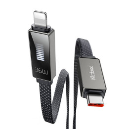 Mcdodo CA-4960 USB-C kaabel Lightningiga koos 1,2 m ekraaniga (must)