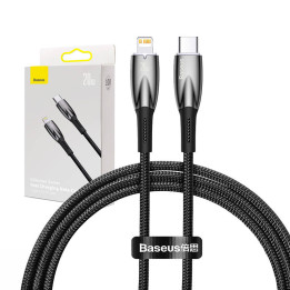 USB-C laidas, skirtas Lightning Baseus Glimmer Series, 20W, 1m (juodas)
