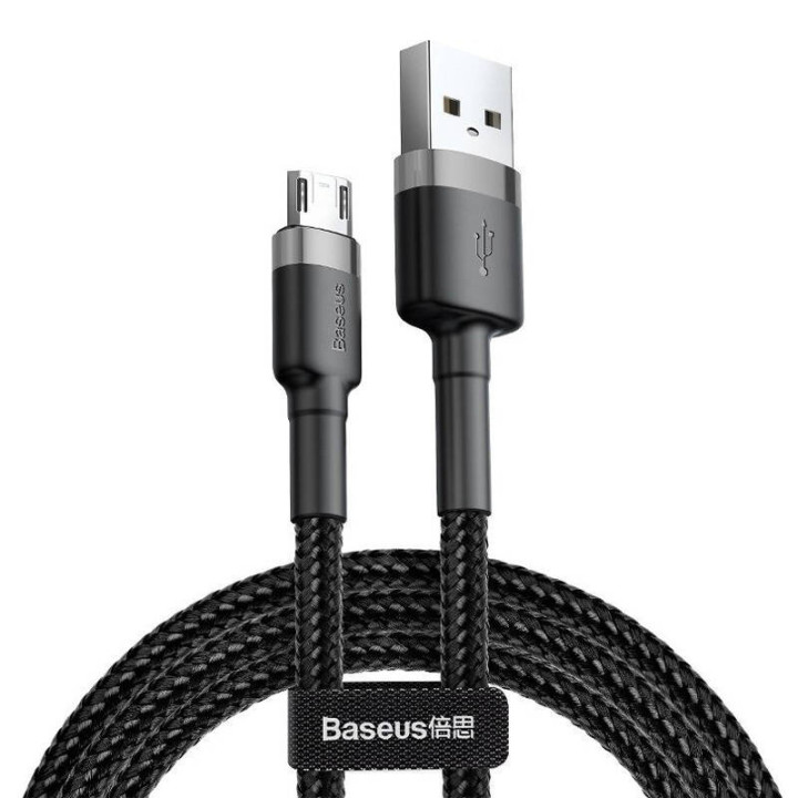Кабель Baseus Cafule Micro USB 1,5 А, 2 м (серый + черный)