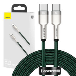 Kabelis no USB-C uz USB-C Baseus Cafule, 100 W, 2 m (zaļš)