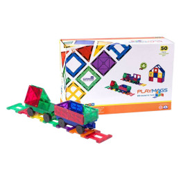 Magnetplaadid 3D Train Playmags 153 - 50 tk komplekt