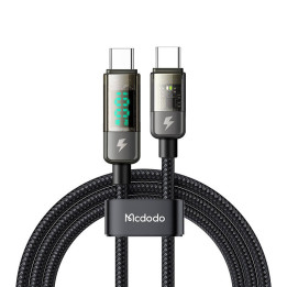 Mcdodo CA-3611 USB-C į USB-C laidas, automatinis išjungimas, PD 100 W, 1,8 m (juodas)