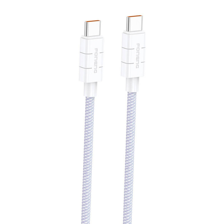 Foneng XS02 60 W USB-C–USB-C kabelis, 1,2 m (violeta)