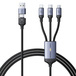 Kabelis Speedy USB Joyroom SA21-2T3, 6 in 1 / 100W / 1,5 m kabelis (juodas)