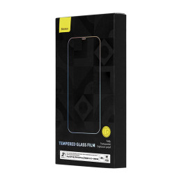 Закаленное стекло Baseus Crystal с защитой от синего света и пыли 0,3 мм для iPhone 14/13/13 Pro (2 шт.)
