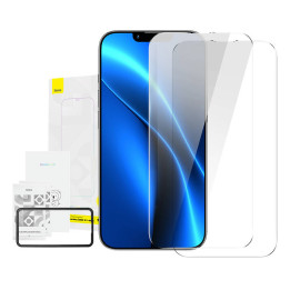 Baseus Crystal Tempered Glass 0,3 mm, skirtas iPhone 14 Plus/13 Pro Max (2 vnt.)