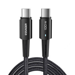 Кабель USB-C на USB-C 100 Вт Essager 1 м (черный)