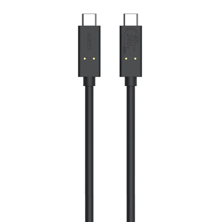 USB-C–USB-C kabelis Aukey, CB-TCC241, 240 W, 0,8 m (melns)