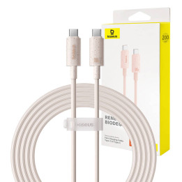Kiirlaadimiskaabel Baseus USB-C kuni USB-C Habitat Series 2m 100W (roosa)