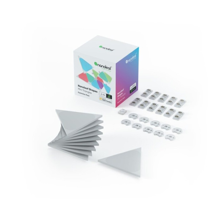 Nanoleaf Shapes Mini Triangles sākuma komplekts — gaismas paneļi (9 gaismas paneļi, ieskaitot kontrolieri)
