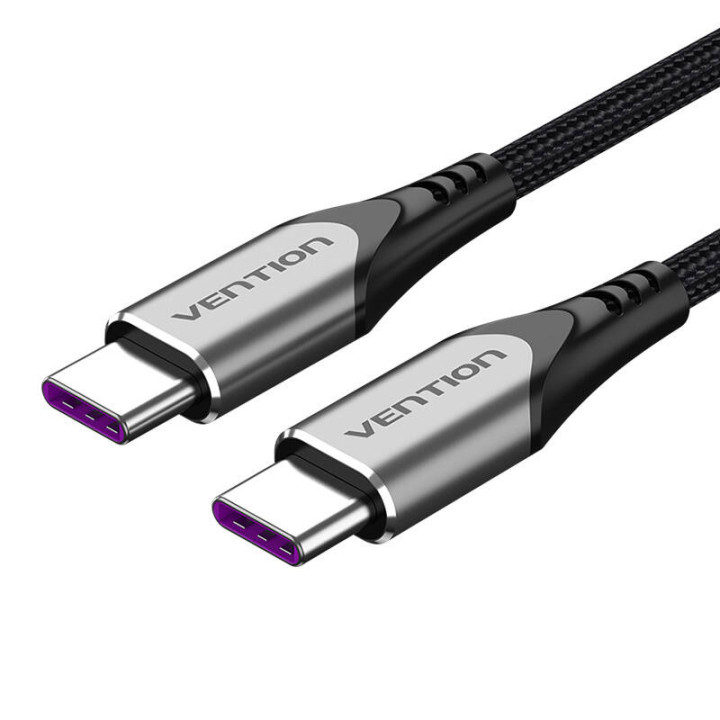 Кабель USB-C 2.0 на USB-C Vention TAEHD 0,5 м PD 100 Вт Серый